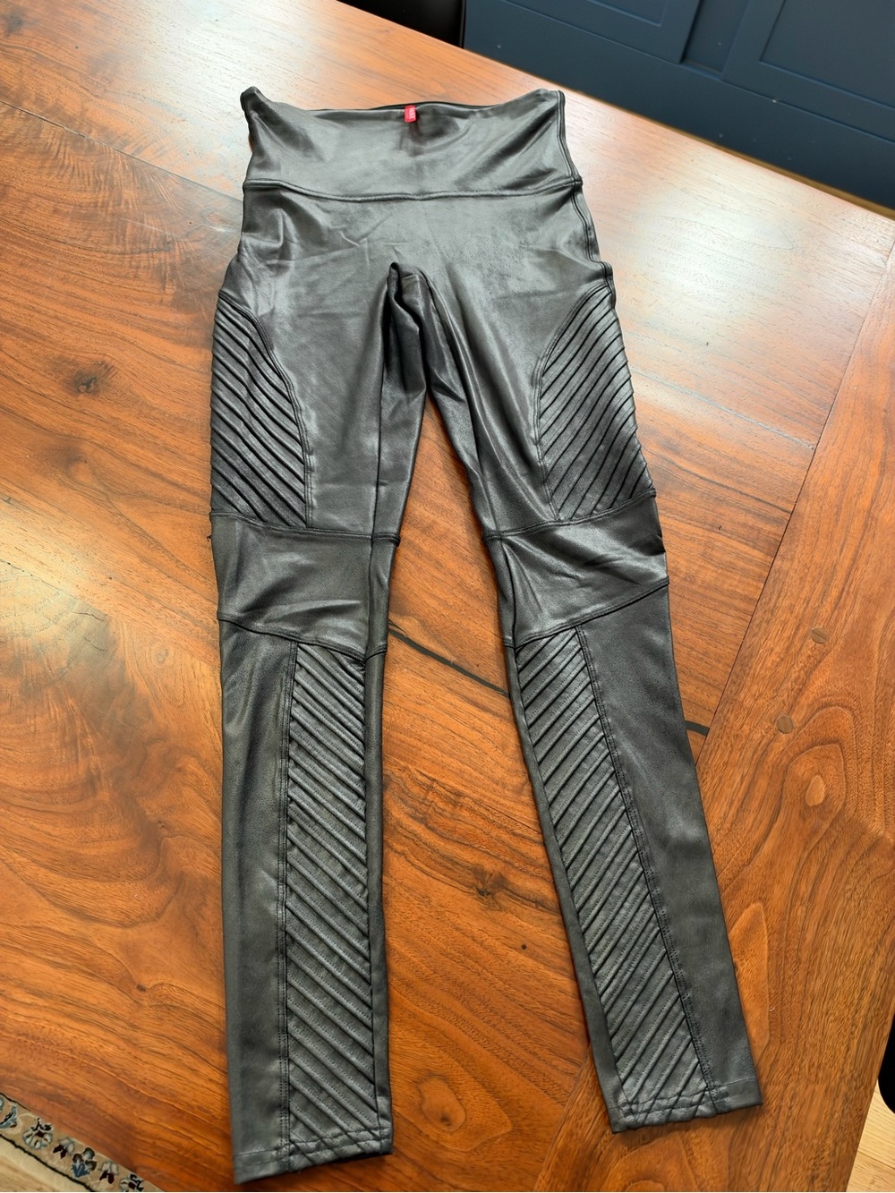 SPANX Black Moto-Panel High-Rise leggings